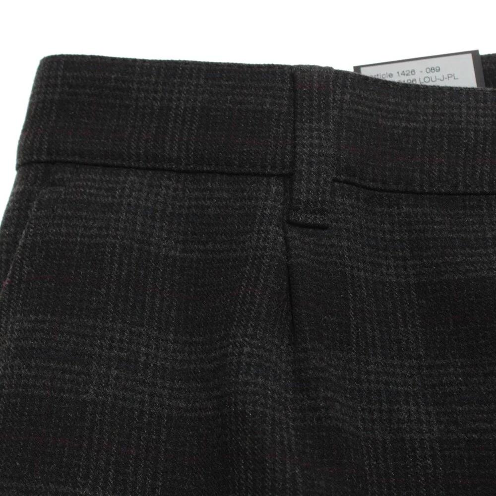 Alberto NWT Pleated Soft Check Chinos / Casual Pants Size 36 US Gray Polyester